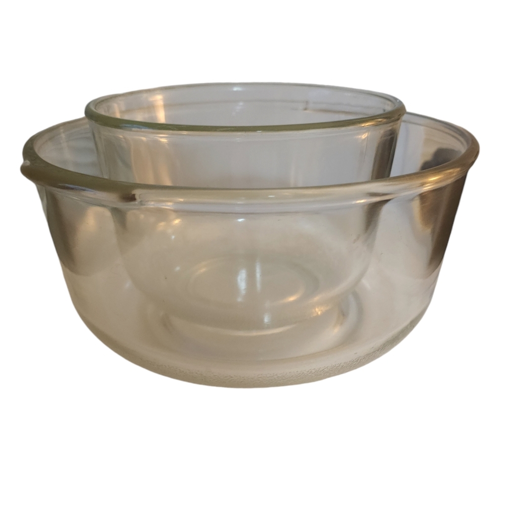 Set of 2 Mixing Bowls Oster Kitchen Center Glass 4 & 1-1/2 Qt‎ Combined wgt 5.2#